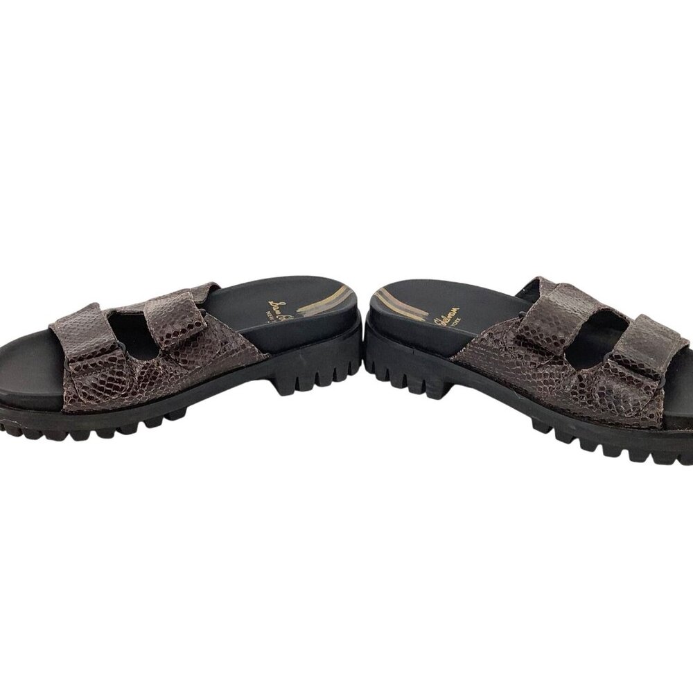 Sam Edelman Womens Brown Snake Print Slide Sandals Straps & Black Sole Size 8.5 - Picture 7 of 10